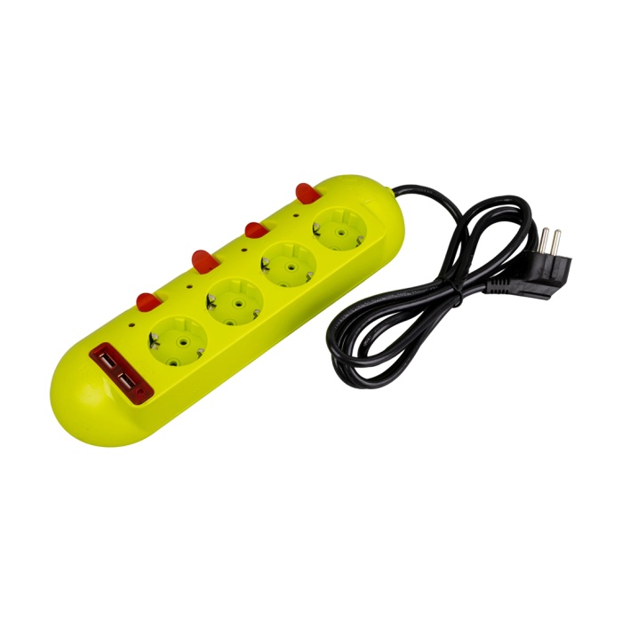 VEA VE-E40USB 4LÜ 2 USBLİ 1.5 METRE AYRI ANAHTARLI GRUP PRİZ