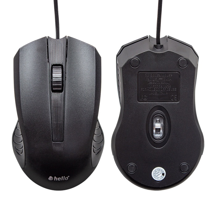 HELLO HL-2732 USB KABLOLU SİYAH 800 DPI MOUSE