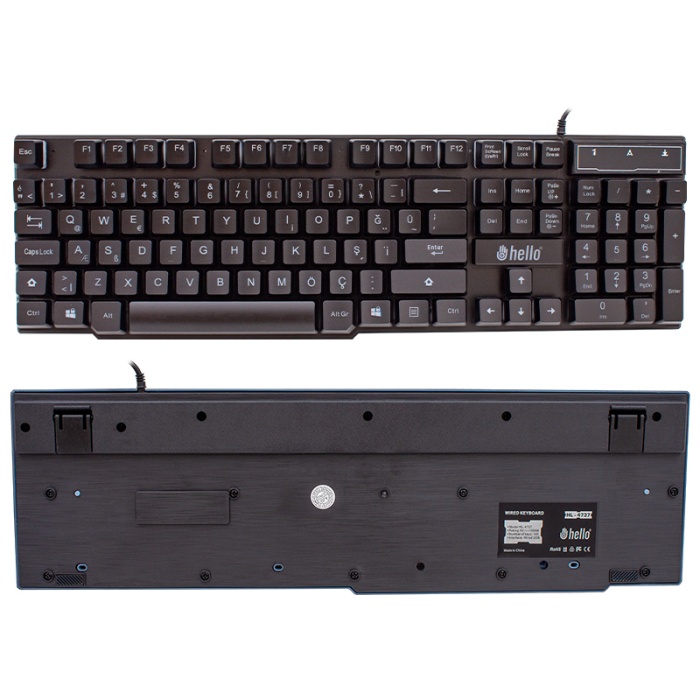 HELLO HL-4737 USB KABLOLU AYDINLATMALI OYUNCU GAMİNG Q KLAVYE