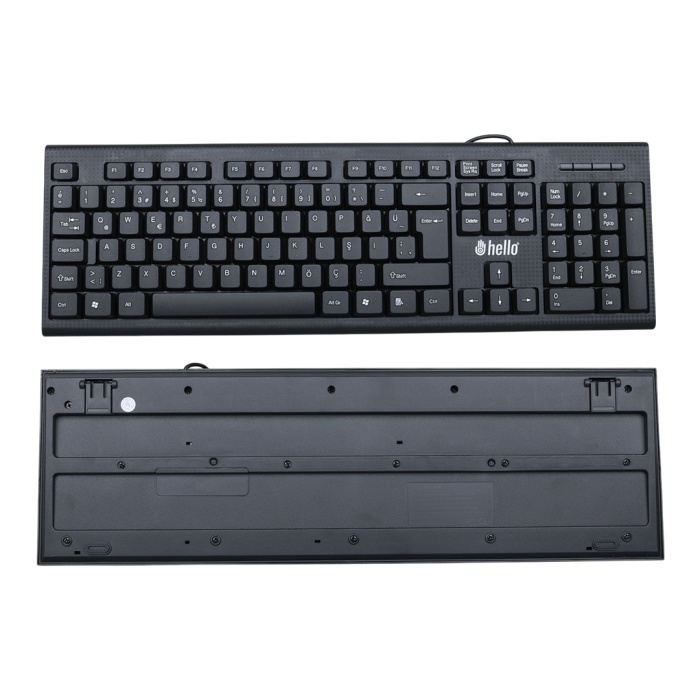 HELLO HL-4809 STANDART KABLOLU SİYAH USB Q KLAVYE