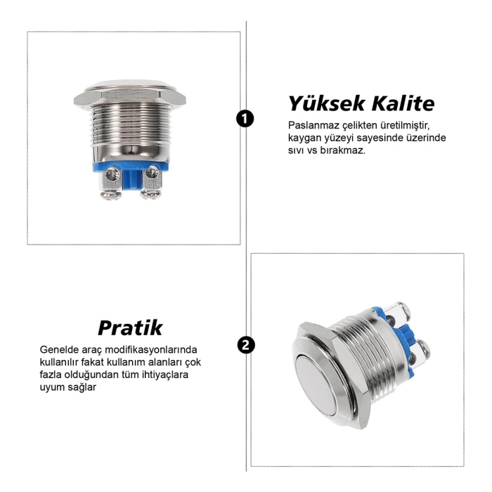 D98 19 MM DÜZ METAL BUTON (PBS28B-2) (IC-182)
