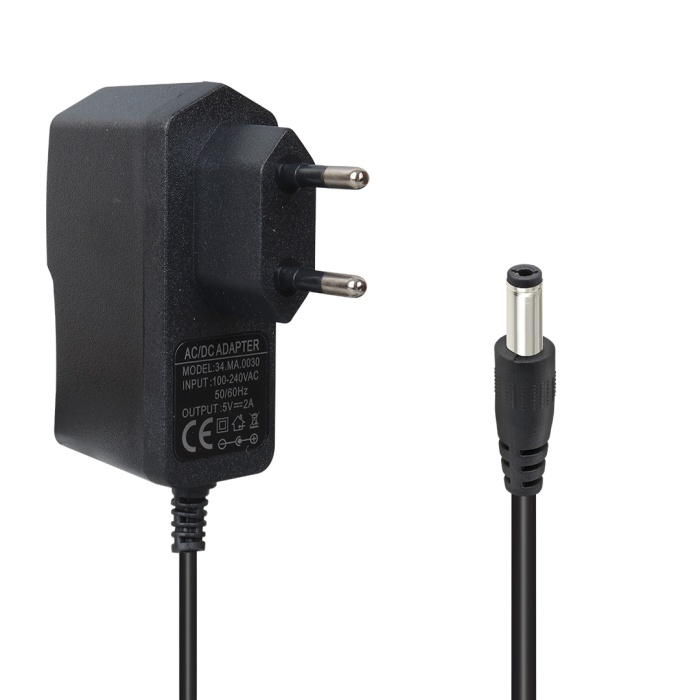 POWERMASTER 34.MA.0030  5 VOLT- 2 AMPER - 10 WATT 5.5*2.5 MM DÜZ UÇLU PRİZ TİPİ ADAPTÖR