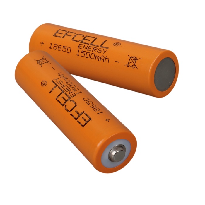 EFCELL 3.7 VOLT 1500 MAH ŞARJ EDİLEBİLİR LI-ION 18650 BAŞLIKLI PİL