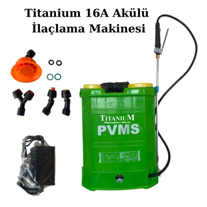 Titanium PVMS 16A Akülü Sırt İlaçlama Pompası 12V 8A