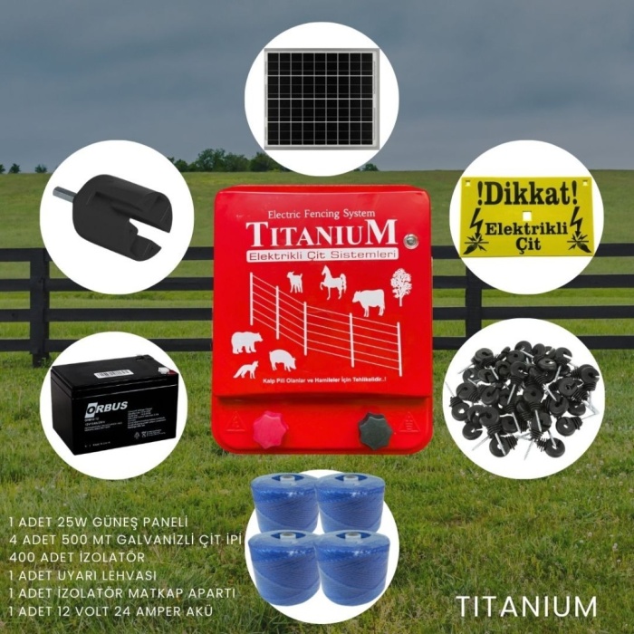 Titanium Night Shock 30K Elektirikli Çit Sistemi Set-4 Domuz Kovucu