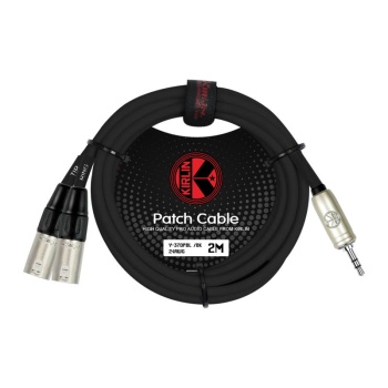 Kirlin Cable Y-370PBL 2MT BK Kablo 3.5 mm - 2 x XLR Erkek Jak