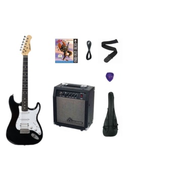 Strauss ST-20HHSSB-BK ELEKTRO GİTAR-SİYAH SET (ANFİ-SOFTCASE-ASKI-TEL-KABLO-PENA)
