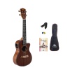 Havana HK-114EQ Elektro Concert Ukulele- Maun SET (KILIF-ASKI-METHOD-PENA HEDİYELİ)