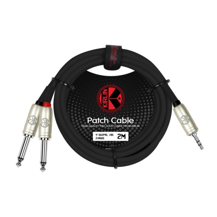 Kirlin Cable Y-362PRL 2MT BK Kablo 3.5 mm - 2x 1/4 Mono Jak