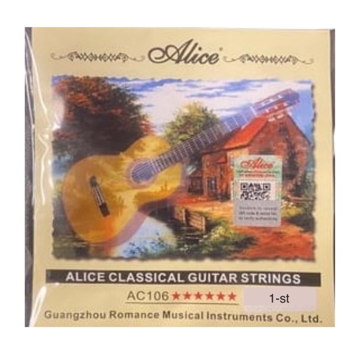 Alice A106-1 Klasik Gitar Tek Tel - İnce Mi (1. Tel) (Orijinal Üründür)