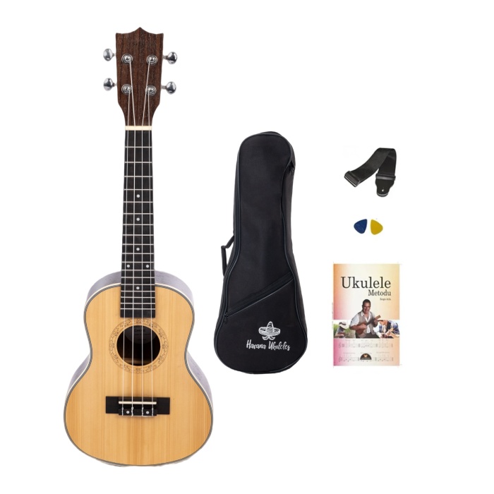 HAVANA HK-224RW ROSEWOOD CONCERT UKULELE SET (SOFTCASE-ASKI-METHOD-PENA HEDİYELİ)