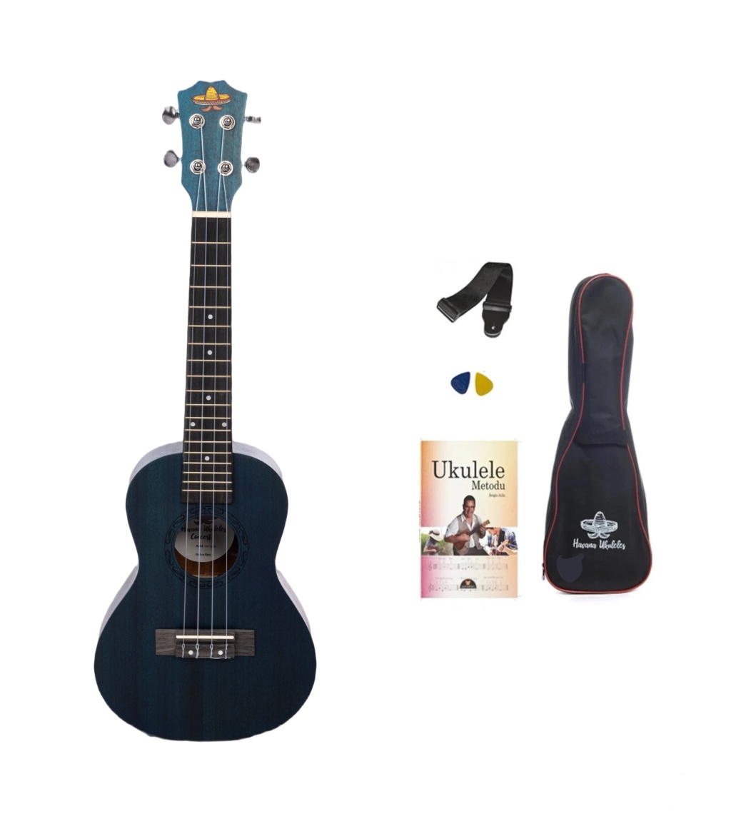 HAVANA HK 134BL MAUN CONCERT UKULELE MAV SET KILIF ASKI METHOD PENA HED YEL