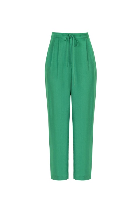 N22yn3009 Yüksek Bel Yeşil Kadın Havuç Pantolon