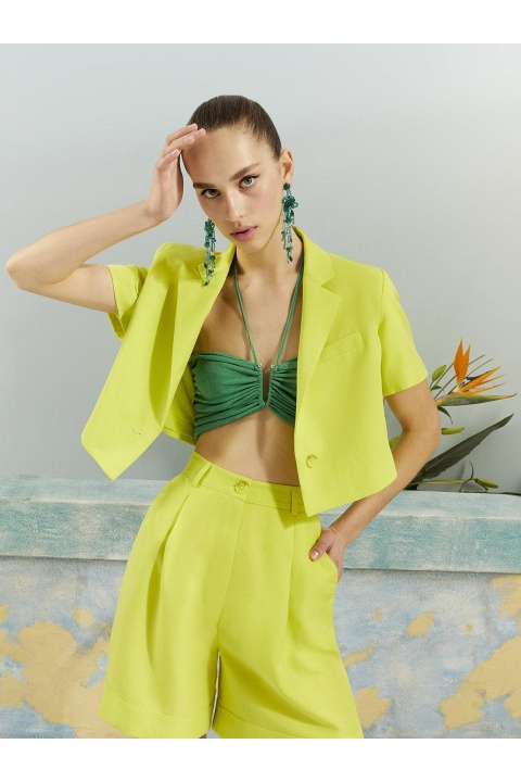 Kısa Kollu Crop Ceket