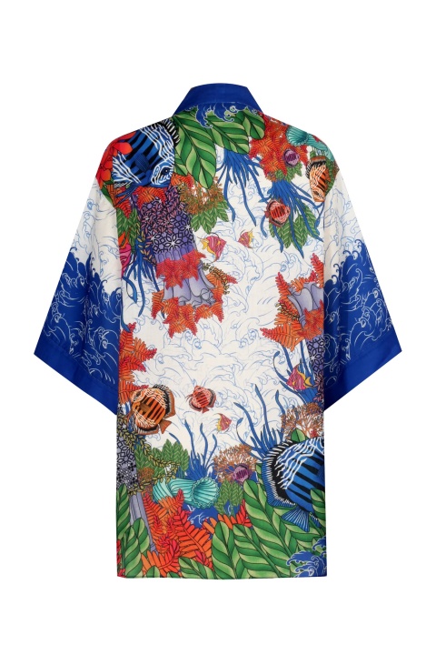 Mavi Baskı Kimono