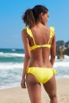 Kadın Fırfır Detaylı Bikini  Alt 209202 Sarı