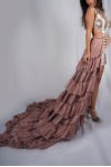 Couture, Boru boncuk işleme, zırh model, sırt dekolteli, uzun etek abiye elbise