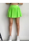Kadın pileli  içi şortlu neon yeşil  tenis eteği