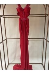 Can Çapar Couture Dantel Askılı, Straplez Kırmızı Abiye Gece Elbisesi