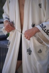 Beyaz Detay İşlemeli Kimono