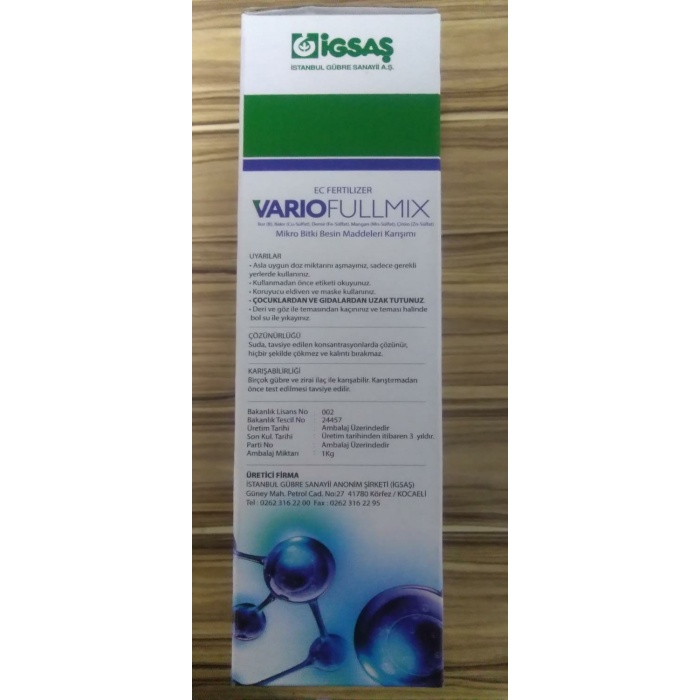 İGSAŞ vario fullmix 1 KG - Bor, Bakır, Demir, Mangan, Çinko EC Fertilizer Organomineral Gübre