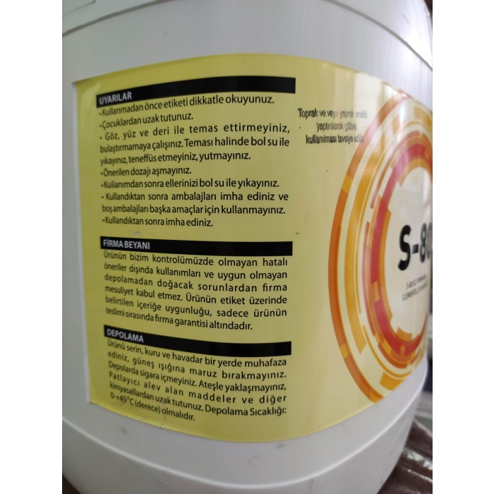 S 80 Elemental Sıvı Kükürt, Küf - Külleme İlacı 20 Lt