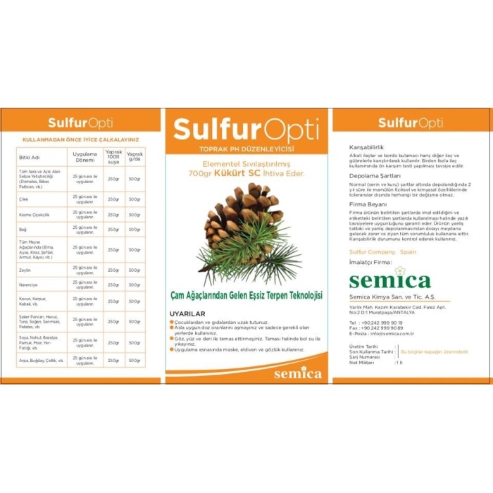 Sulfur Opti SC Elemental Sıvılaştırılmış Kükürt ( 1 Litre)