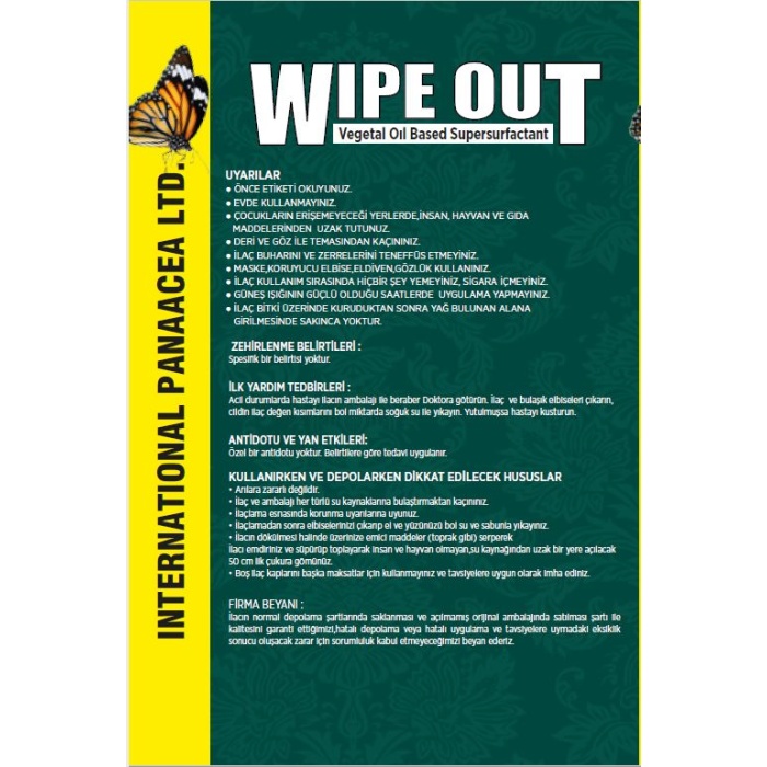Wipe Out Bitkisel Yağ Bazlı Süper Yüzey Aktif Madde( 1 Litre)
