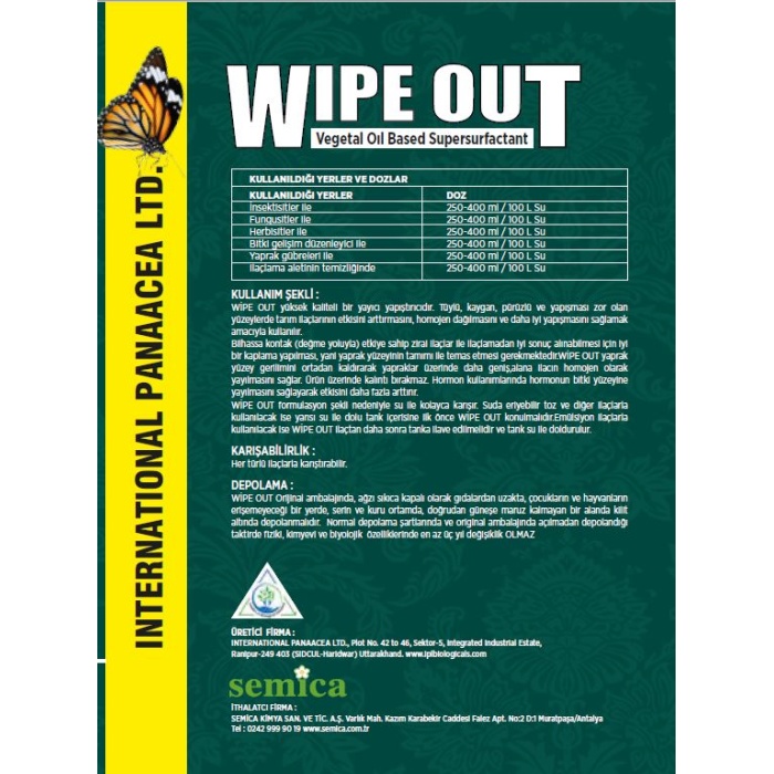 Wipe Out Bitkisel Yağ Bazlı Süper Yüzey Aktif Madde( 1 Litre)