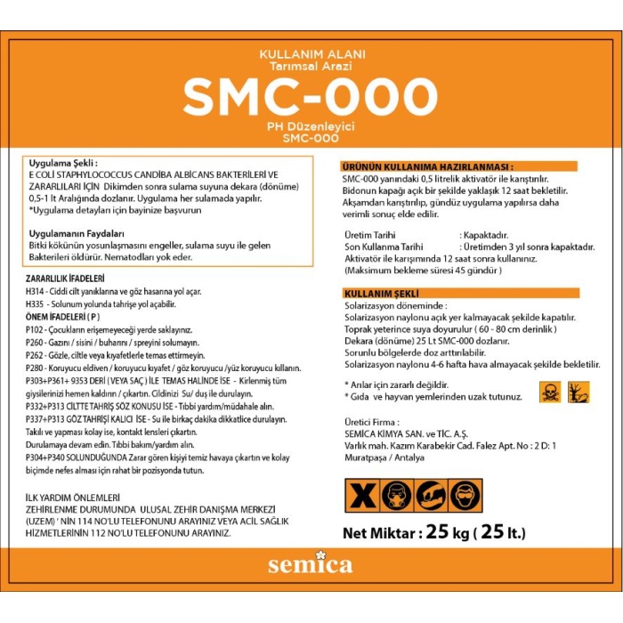 SMC-OOO PH Düzenleyici 5 Litre - Toprak Dezenfektanı