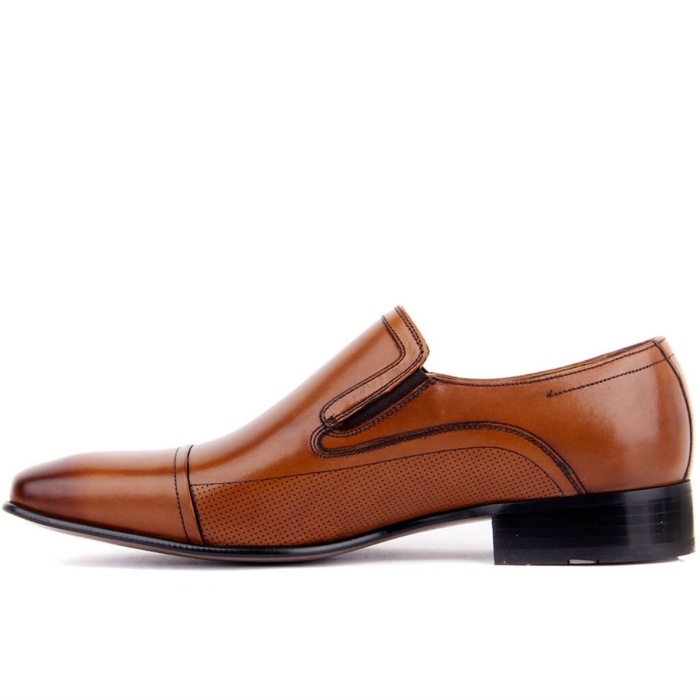 Fosco 3015 Bağcıksız Taba Deri Erkek Klasik Ayakkabı