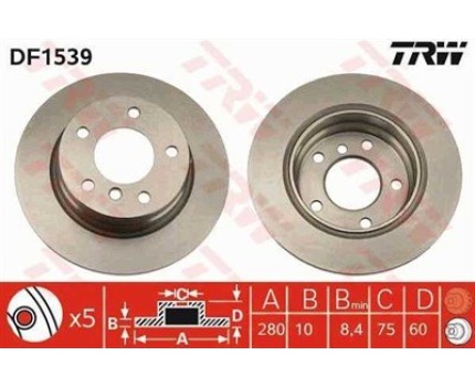 BMW E36 E46 Arka Fren Diski Düz Takım DF1539