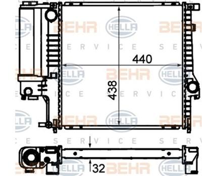 BMW E30 E36 Z3 Radyatör Manuel Klimalı 8MK376713121