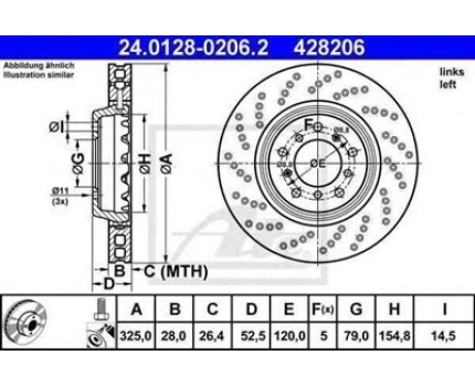 BMW E46 M3 Ön Fren Diski Sol 24012802062 - 24112802062