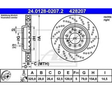 BMW E46 M3 Ön Fren Diski Sağ 24012802072 - 24112802072