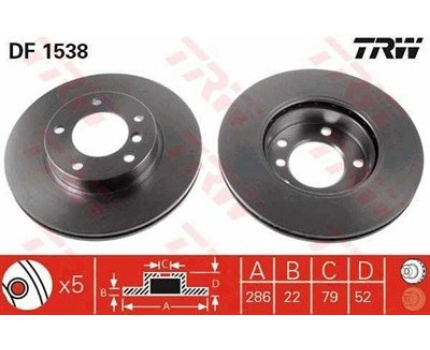 BMW E36 E46 E85 Z3 Ön Fren Diski Havalı Takım DF1538