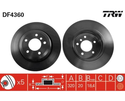 BMW E60 E61 E63 E64 Arka Fren Diski Takım DF4360