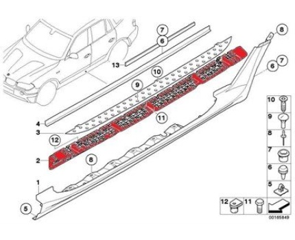 BMW E83 Basamak İçi Sağ 51713401010