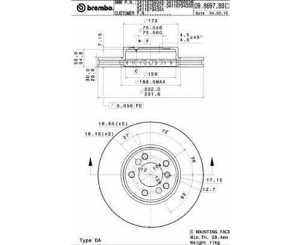 BMW E53 E83 Ön Fren Diski Takım 9869780