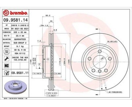 BMW E83 Ön Fren Diski Takım 09958114