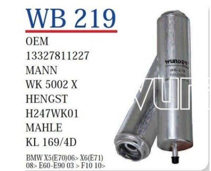 BMW MINI M47N2 M57N M57N2 N47 N47S1 N57 N57N N57S N57Z Mazot Filtresi WB219