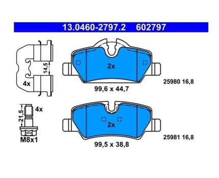 MINI F55 F56 F57 Arka Fren Balatası 13046027972