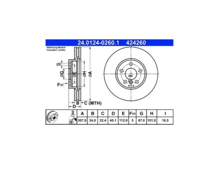 BMW MINI F39 F40 F44 F45 F46 F48 F54 F60 Ön Fren Diski 24012402601