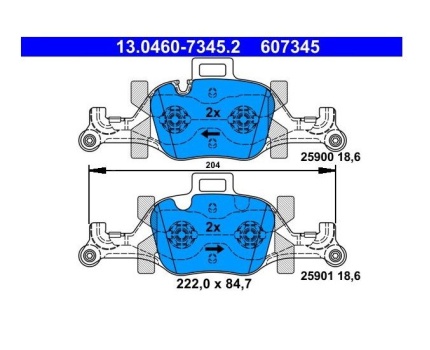 BMW G01 G02 G05 G06 G11 G12 G20 G21 G22 G23 G30 G31 G32 Ön Fren Balatası 13046073452