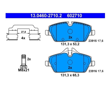 BMW MINI E81 E82 E87 E88 R56 R57 R58 R59 R60 R61 F54 F55 F56 F57 Ön Fren Balatası 13046027102