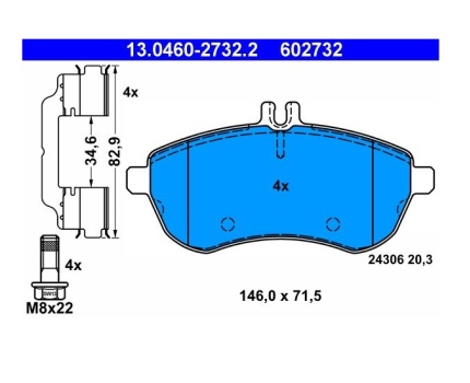 Mercedes Benz C207 R172 W204 Ön Fren Balatası 13046027322