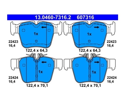 Mercedes Benz C253 W205 4x4 Arka Fren Balatası 13046073162