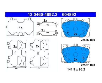 Mercedes Benz C238 C253 C257 N293 W205 W213 4x4 Ön Fren Balatası 13046048922
