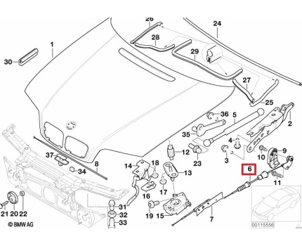 BMW E46 Arka Kaput Teli A51238208442