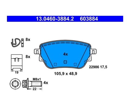 Mercedes Benz W177 W247 X247 Arka Fren Balatası 13046038842